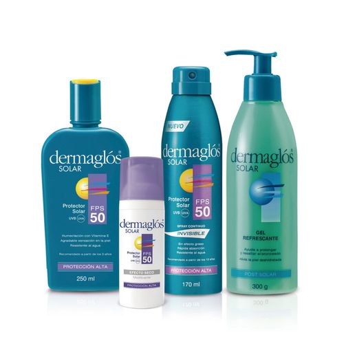 Combo protección solar fps 50 corporal + facial matificante + post solar