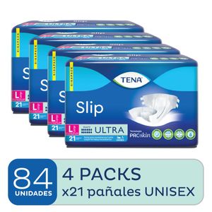 Combo pañales slip L (4 paquetes de 21 unid c/u)