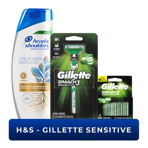 Combo cuidado del cabello crece fuerte y mach3 afeitado